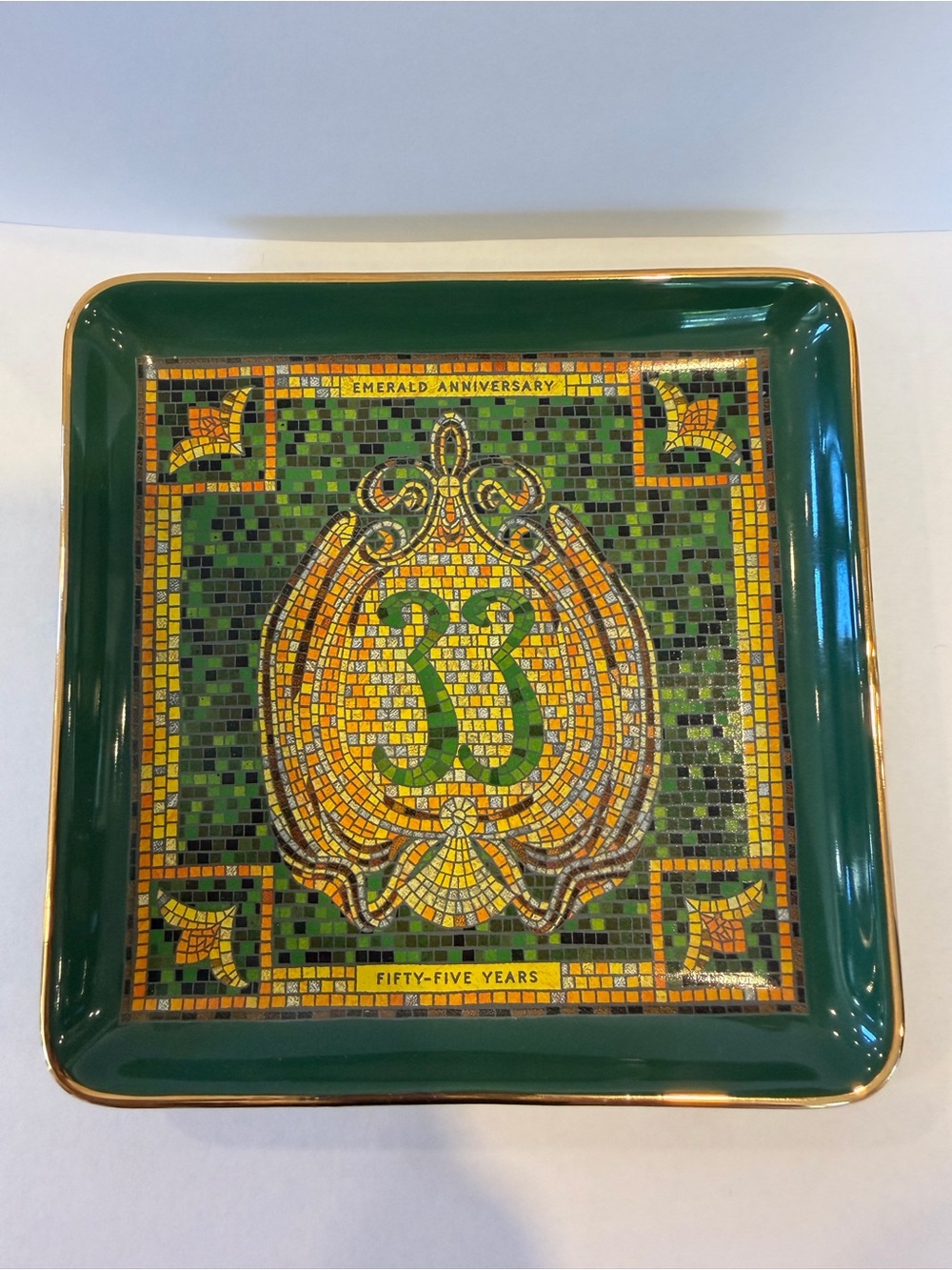 Disney Club 33 5” Emerald Anniversary Decorative Square Tray